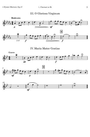 Franciszek Walczyński | 4 Hymni Mariani, Op. 47 | for Clarinet Trio