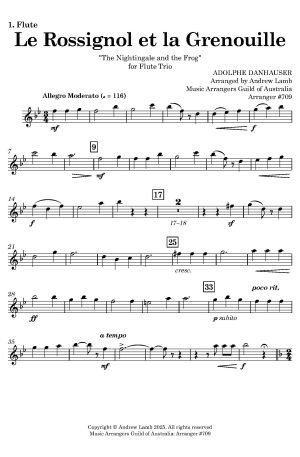 Adolphe DANHAUSER | Le Rossignol et la Grenouille | for Flute Trio