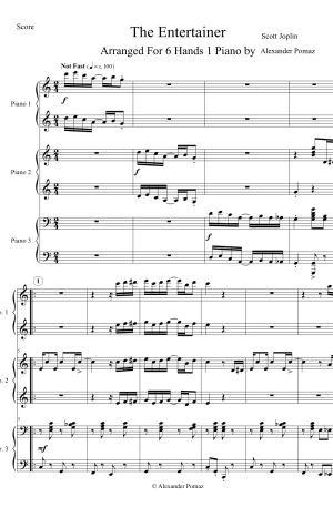 The Entertainer – Scott Joplin – Alexander Pomaz – 6 Hands 1 Piano