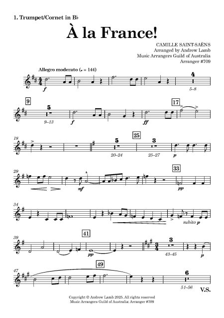 Camille Saint-Saëns | À la France | for Brass Septet - Image 2