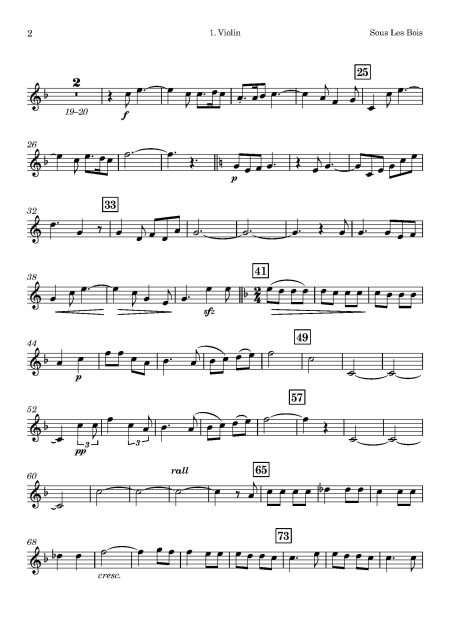 Laurent de RILLE | Sous Les Bois | for String Quartet - Image 3