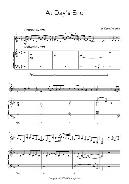 At Day's End - Solo Clarinet with Piano