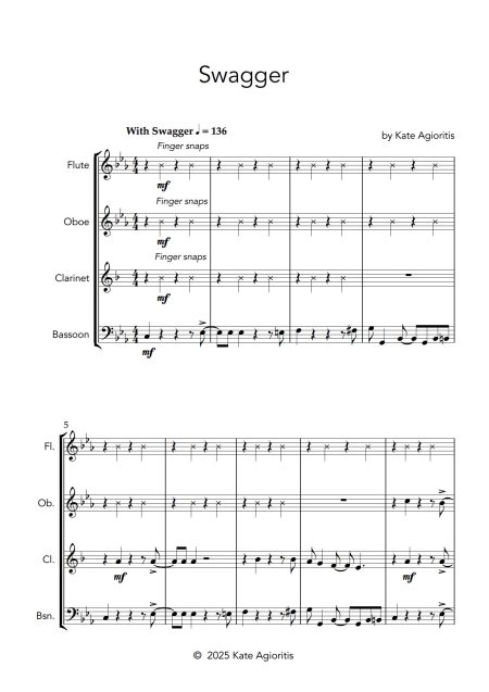 Swagger - for Woodwind Quartet - Image 2