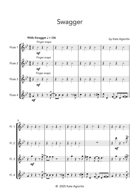 Swagger - for Flute Quartet