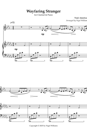 Wayfaring Stranger, for Clarinet & Piano