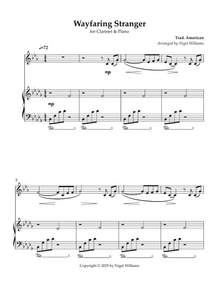 Wayfaring Stranger, for Clarinet & Piano