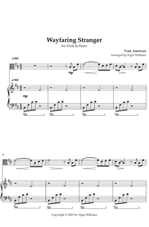 Wayfaring Stranger, for Viola & Piano