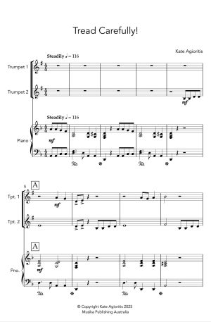 Tread Carefully – Trumpet Duet with Piano Accompaniment