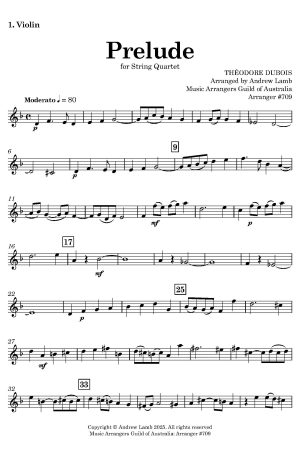 Products Théodore DUBOIS | Prelude | for String Quartet