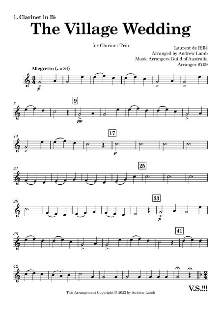 Laurent de Rillé | The Village Wedding | for Clarinet Trio - Image 2