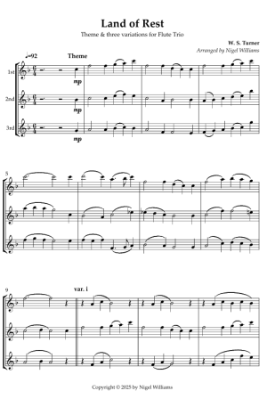 Land of Rest, for Flute Trio