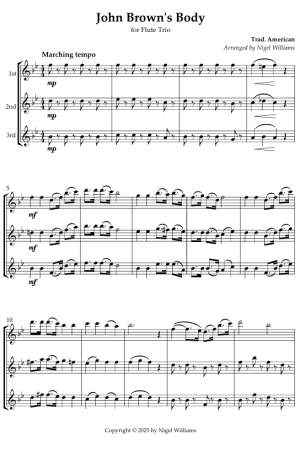 John Brown’s Body, for Flute Trio