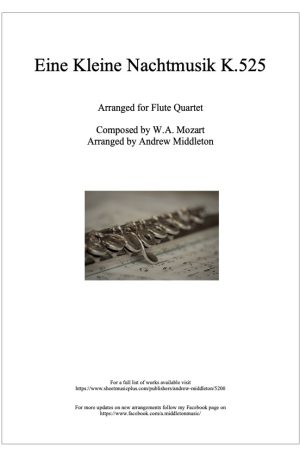 Eine Kleine Nachtmusik arranged for Flute Quartet