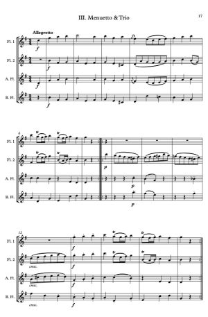 Eine Kleine Nachtmusik arranged for Flute Quartet