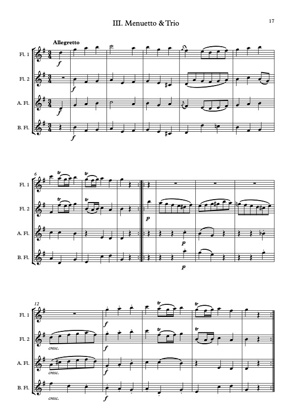 Eine Kleine Nachtmusik arranged for Flute Quartet Eine Kleine Nachtmusik arranged for Flute Quartet - Image 3