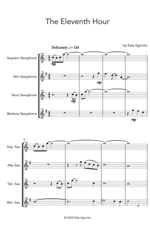 The Eleventh Hour | SATB or AATB Saxophone Quartet