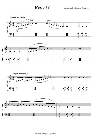 Finger Exercise Collection for Scales: C, D, E, F, G, and A Major