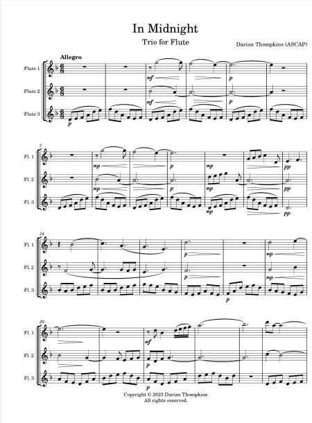 In Midnight | For Flute Trio - Image 3
