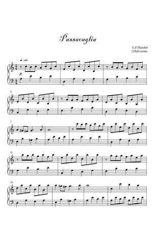 Passacaglia – Simplified Piano Arrangement (Handel-Halvorsen) | PDF Sheet Music