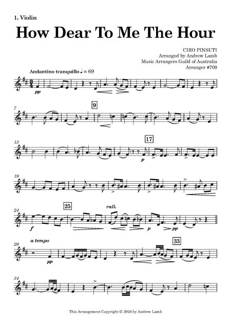 Ciro PINSUTI | How Dear to Me the Hour | for String Quartet - Image 2