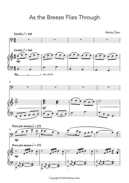 As the Breeze Flies Through - Solo for Cello and Piano - Image 2