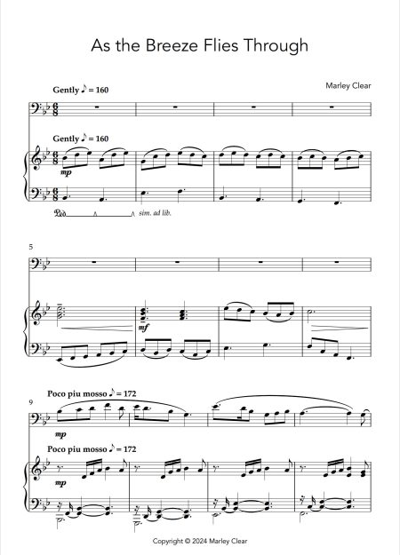 As the Breeze Flies Through - Solo for Euphonium and Piano - Image 2