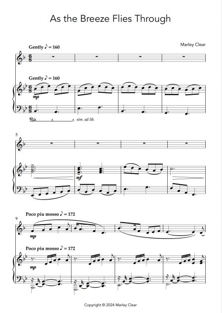 As the Breeze Flies Through | Solo for Horn and Piano - Image 2