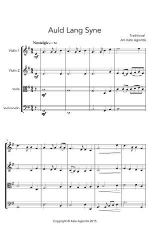 Auld Lang Syne – Jazz Arrangement for String Quartet