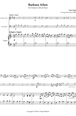 Barbara Allen, for Clarinet, Cello & Piano