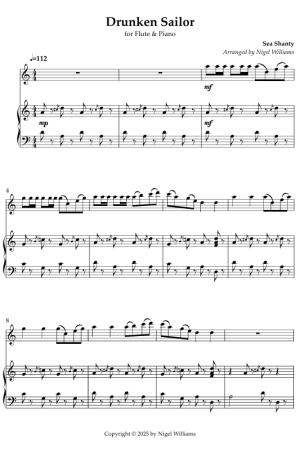 Drunken Sailor, for Flute & Piano