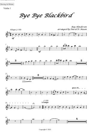 Bye Bye Blackbird-String Orchestra and Piano