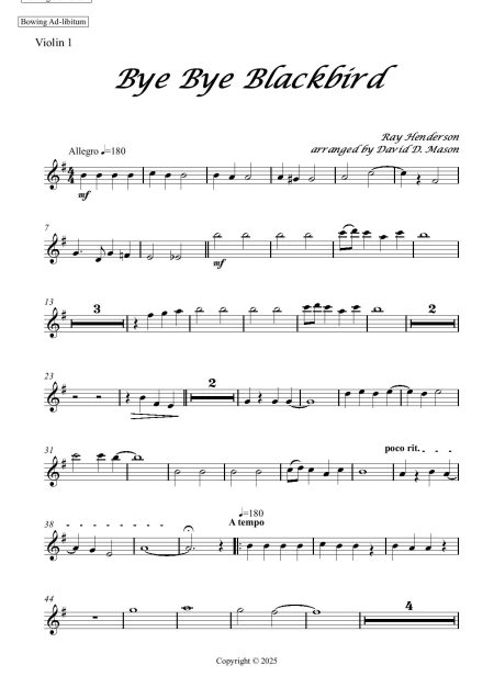Bye Bye Blackbird-String Orchestra and Piano - Image 2