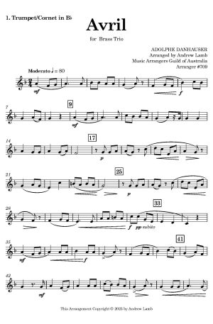 Adolphe Danhauser | Avril | for Brass Trio