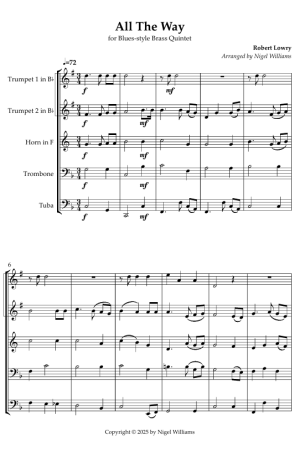 All The Way, for Brass Quintet