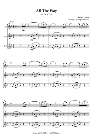All The Way, for Flute Trio