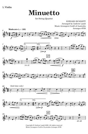 Edward BUNNETT | Minuetto | String Quartet