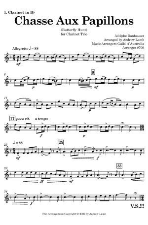 Adolphe Danhauser | Chasse Aux Papillons | for Clarinet Trio