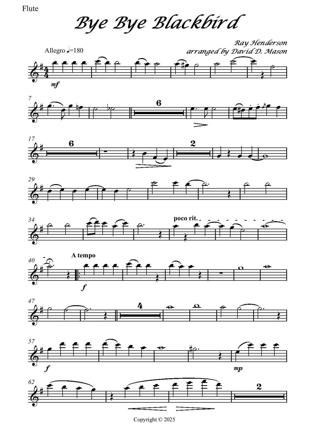 Bye Bye Blackbird - Chamber Orchestra Bye Bye Blackbird - Chamber Orchestra - Image 2