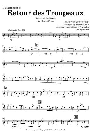 Adolphe Danhauser | Retour Des Troupeaux | for Clarinet Trio