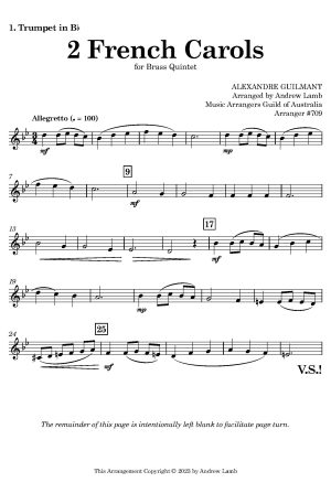 Alexandre Guilmant | 2 French Carols | for Brass Quintet