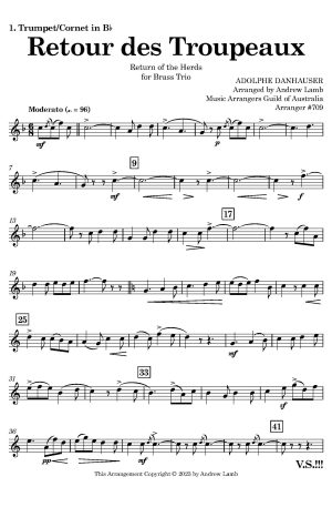 Adolphe Danhauser | Retour Des Troupeaux | for Brass Trio