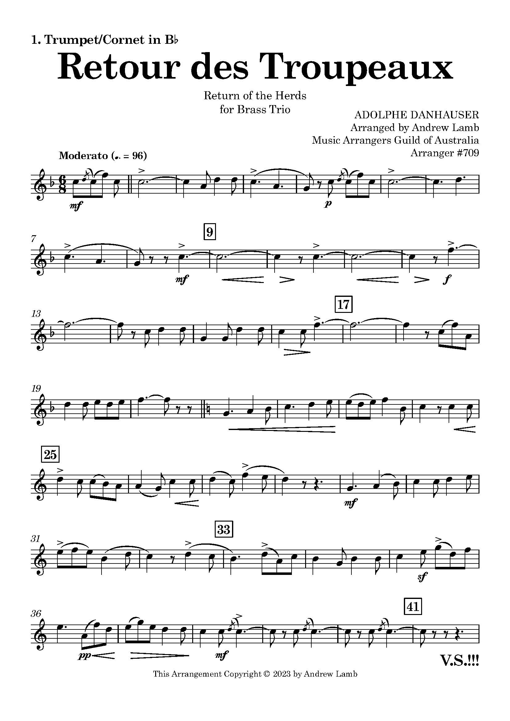 Adolphe Danhauser | Retour Des Troupeaux | for Brass Trio - Image 2