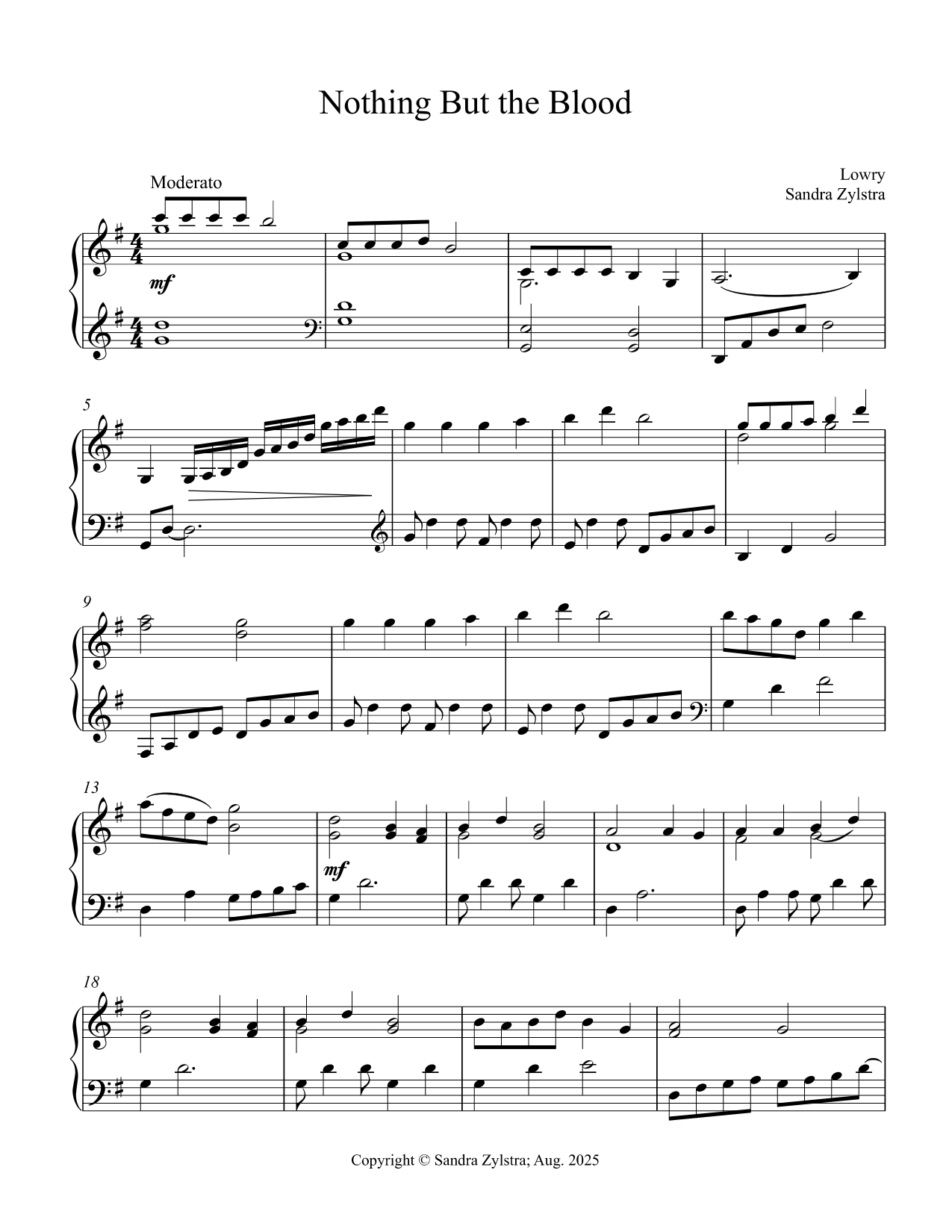 Nothing But the Blood - Intermediate Piano Solo Nothing But the Blood - Intermediate Piano Solo - Image 2
