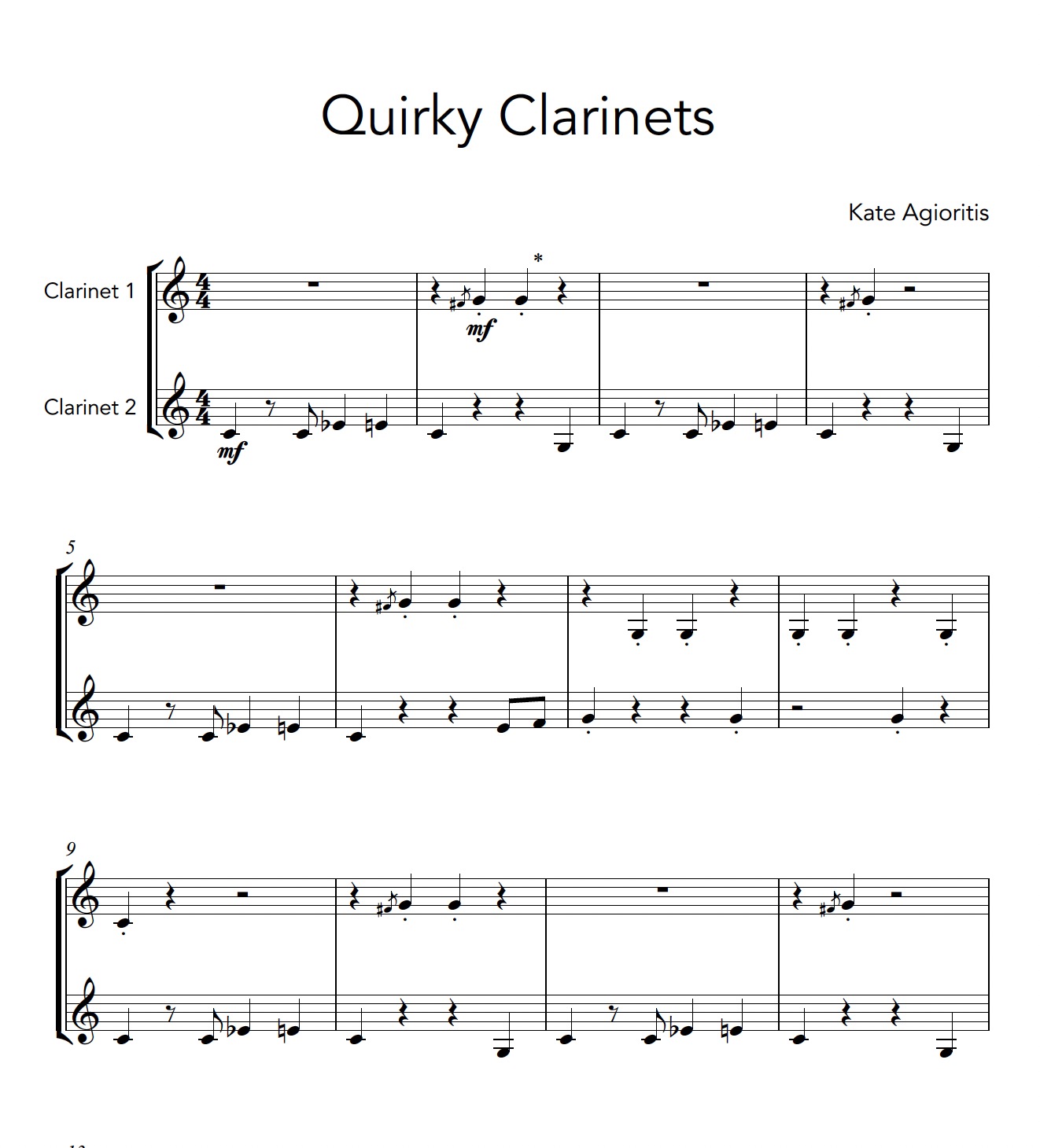 Quirky Clarinets | Clarinet Duet