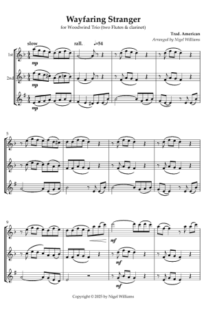 Wayfaring Stranger, for Woodwind Trio