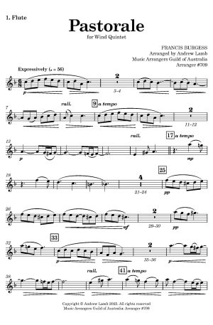 Francis Burgess | Pastorale in F | for Wind Quintet