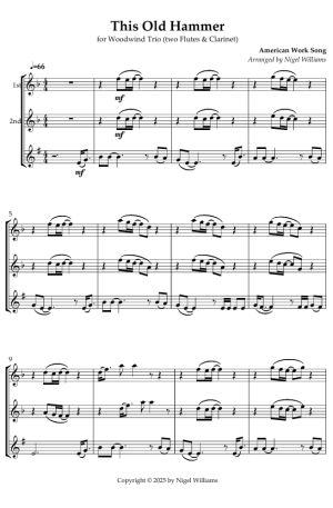 This Old Hammer, for Woodwind Trio