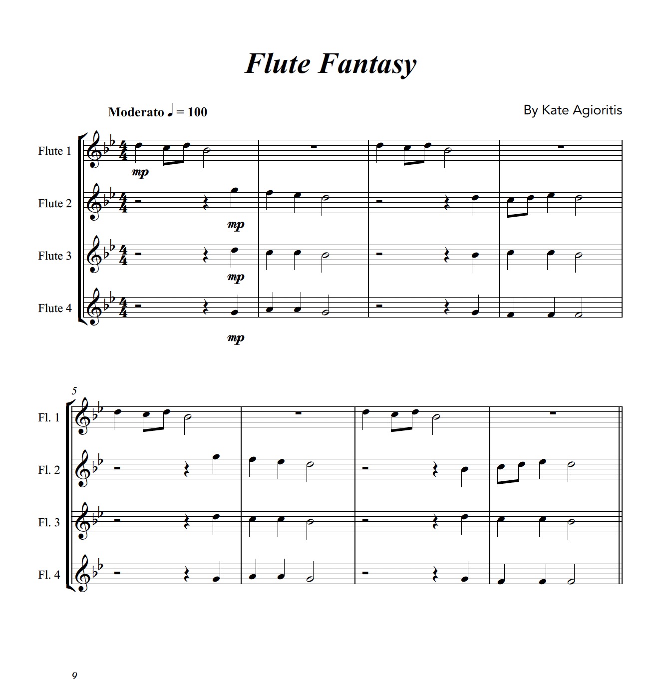 Flute Fantasy - Flute Quartet