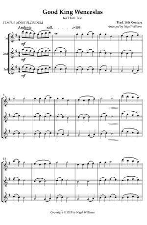 Good King Wenceslas, for Flute Trio