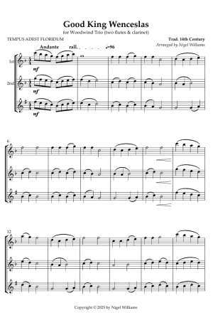 Good King Wenceslas, for Woodwind Trio
